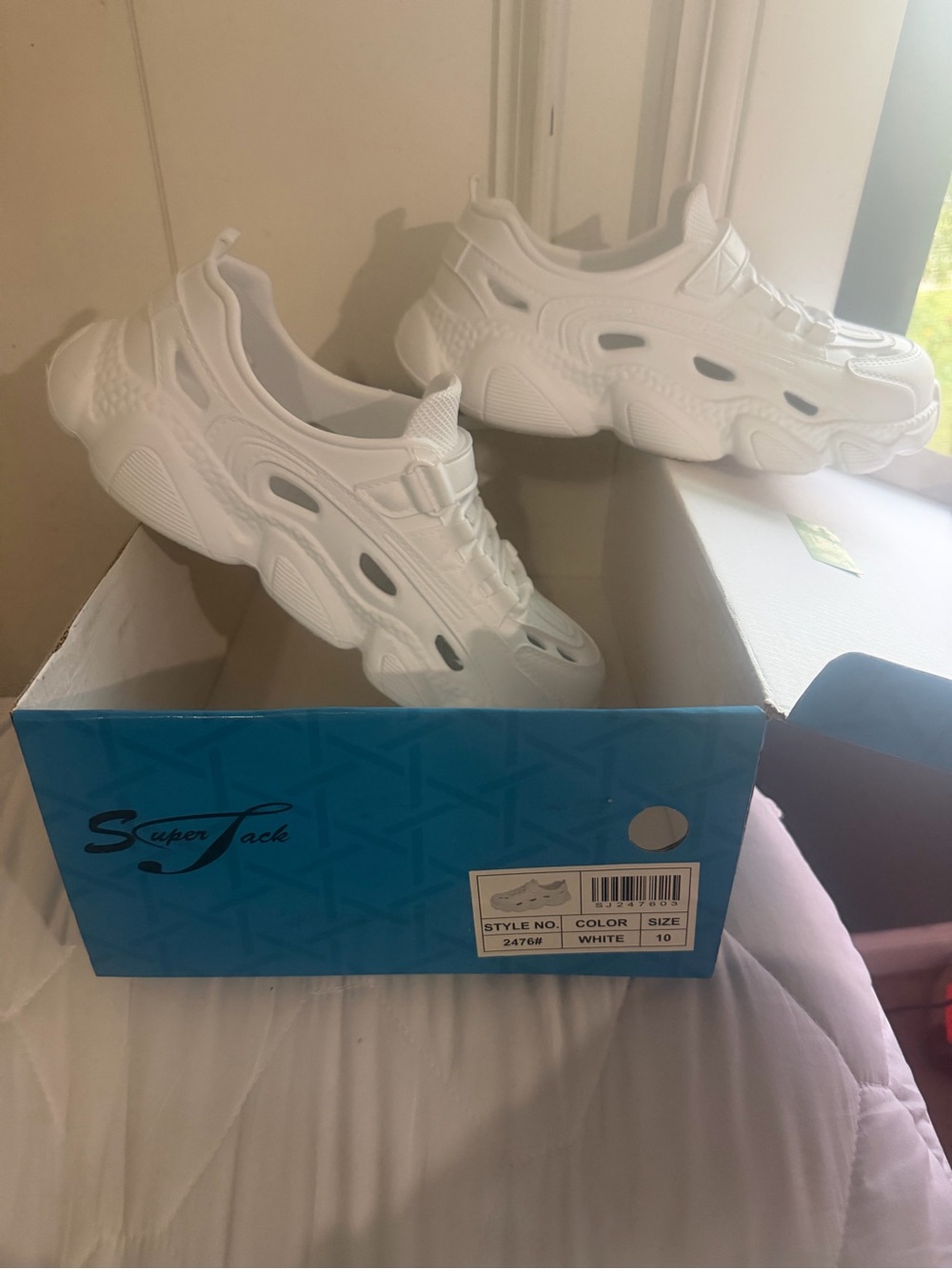 Women's White Slip-On Mules